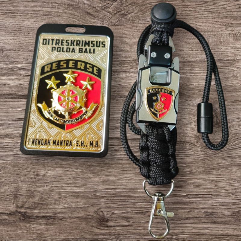 

Plat lencana id card set holder custom logo Reserse polri