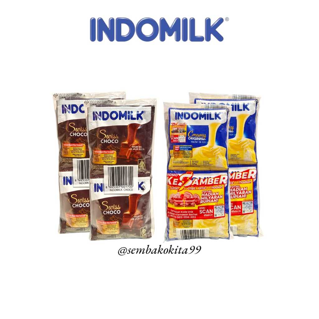 

INDOMILK Susu Kental Manis Putih & Coklat || 37gr 1 Renteng 6 Sachet