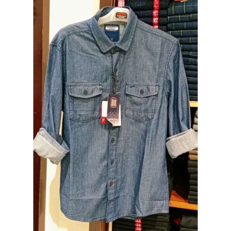 Kemeja panjang pria Cardinal jeans original mens CAKAI02703J 16A kemeja pria atasan pria kemeja deni