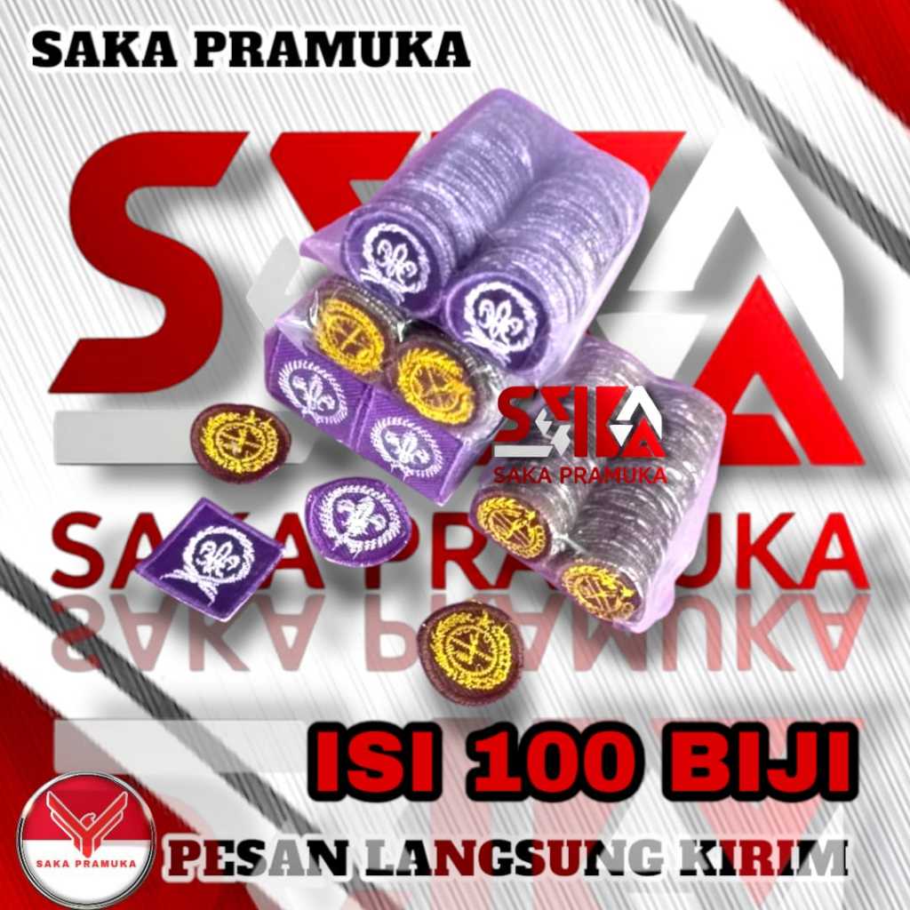 Grosir Kitri Pandu WOSM Pramuka Bordir | Isi 100 Biji | Putra Putri