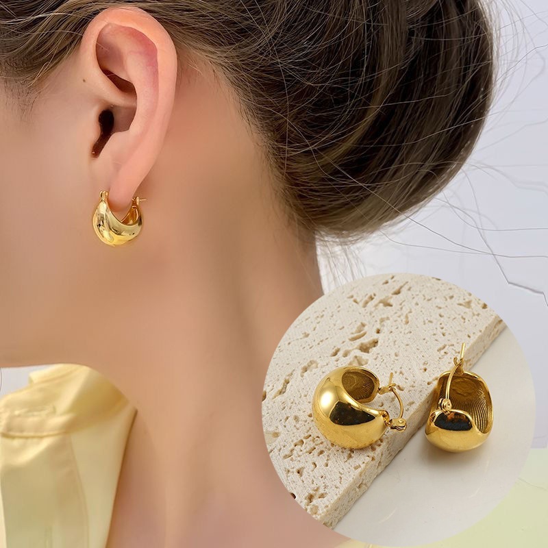 ANTI KARAT Anting Titanium Airdrop Hoop Earrings Hoop Earrings Anting Stainless Model Hoop Anting Ga