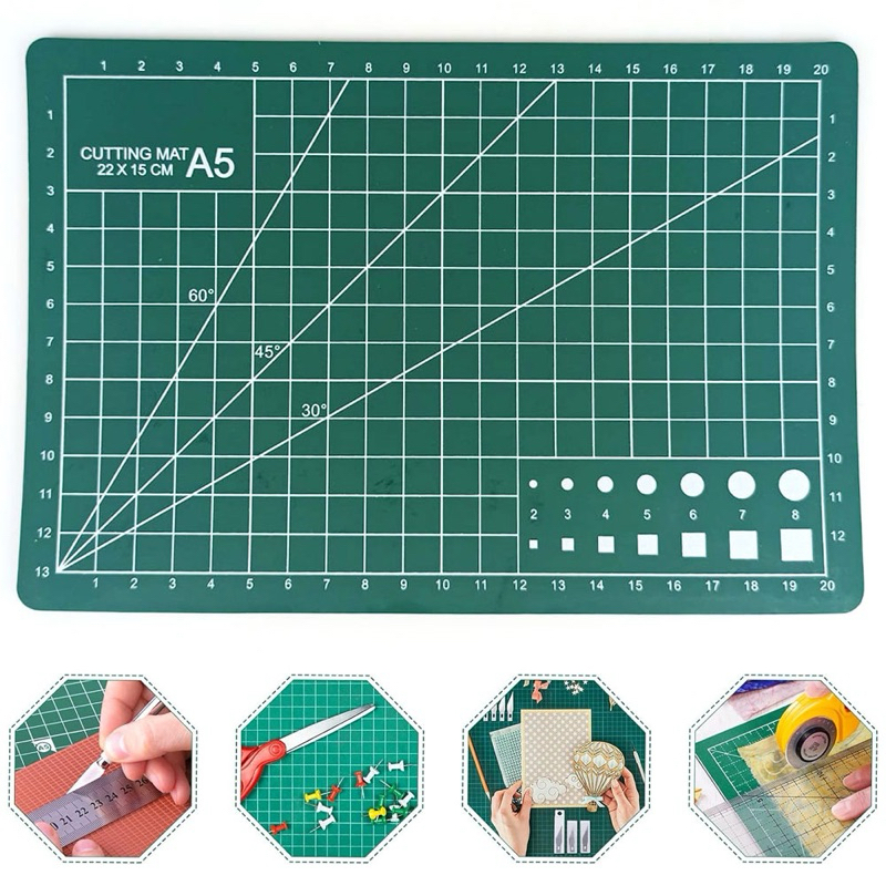 

HUAN MEI Working Pad Cutting Mat Alas Potong Papan Kerja A5 22x15cm - GKSA4 - Green