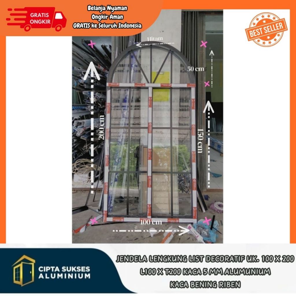jendela lengkung jendela lengkung aluminium ukuran 100x200 csa bergaransi jendela alumunium 100x200 