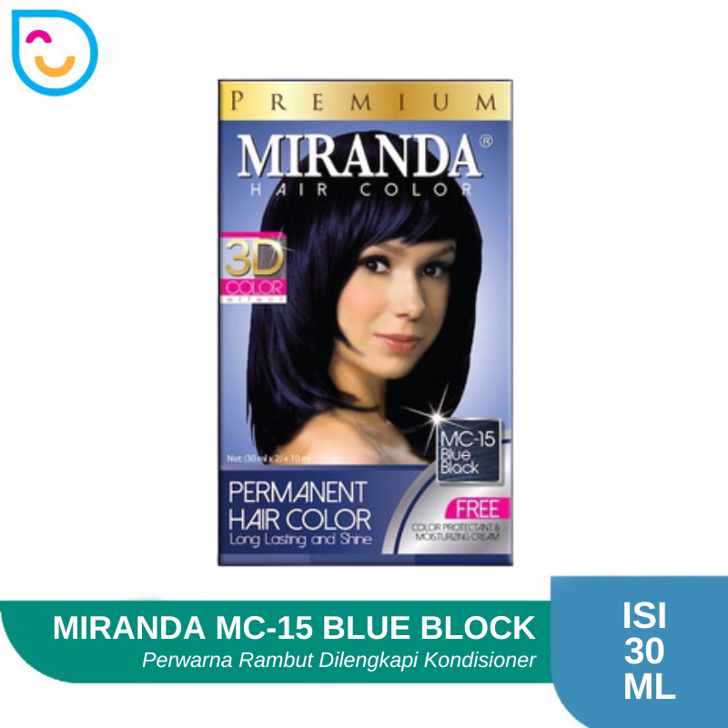 Miranda Hair Color MC-15 Blue Black 30 Gr / Cat Rambut Permanen / Cat Rambut Halal / Pewarna Rambut 