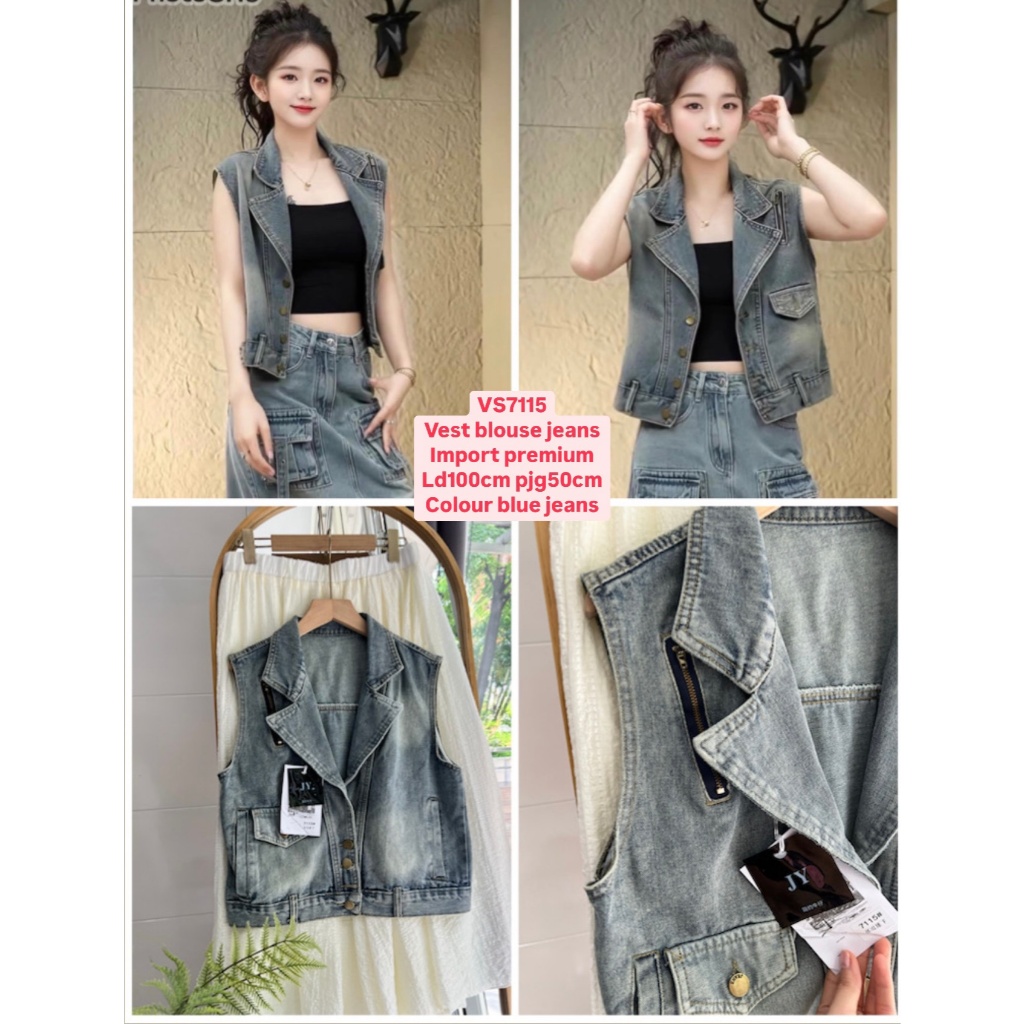 BOO - VS7115 VEST BLOUSE JEANS  IMPORT PREMIUM