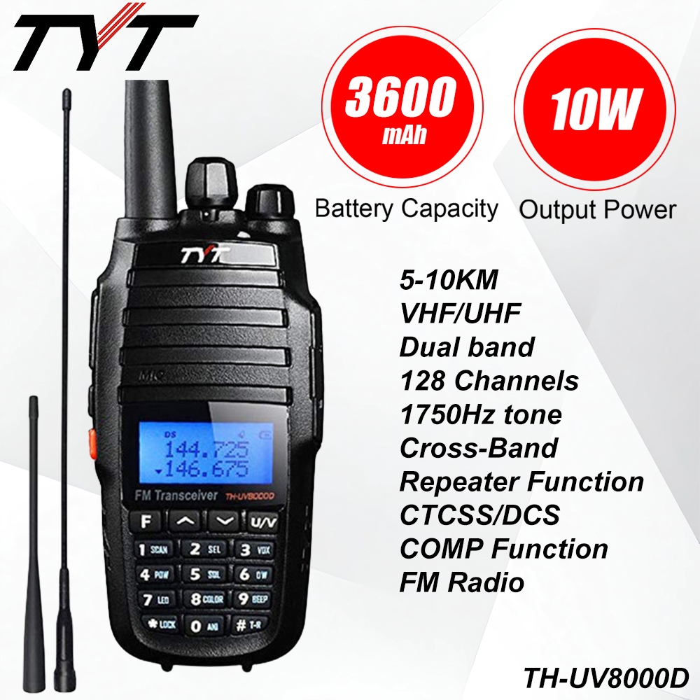 HT TYT TH-UV8000D 10WATTS DUAL BAND PORTABLE RADIO (READY FUNCTION CROSSBAND ON)