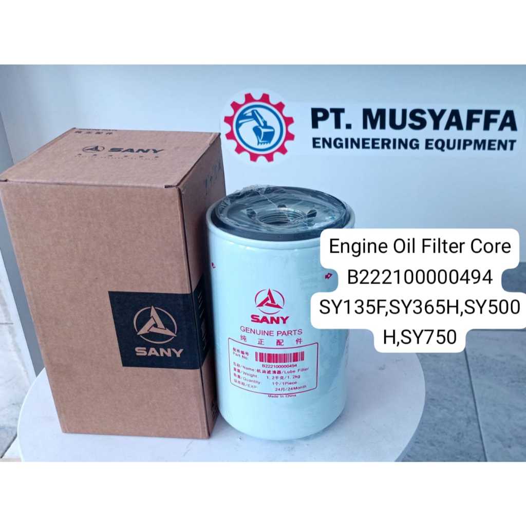 SANY - B222100000494 Engine Oil Filter Core SY135C/SY135F/SY155F/SY335C/SY365/SY500H