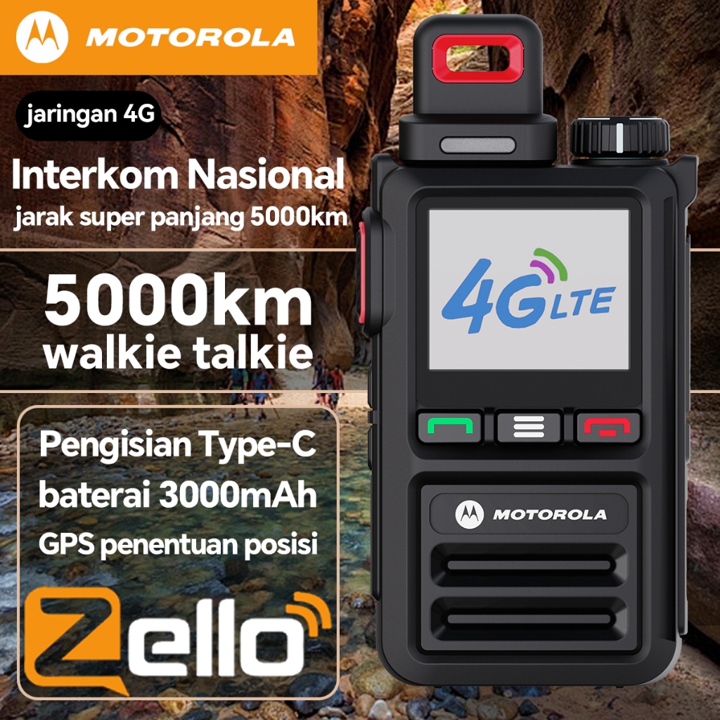 Motorola Walkie Talkie Global POC 4G T68 Android 5.1.1 Zello Radio Genggam GPS / wifi /Bluetooth Typ
