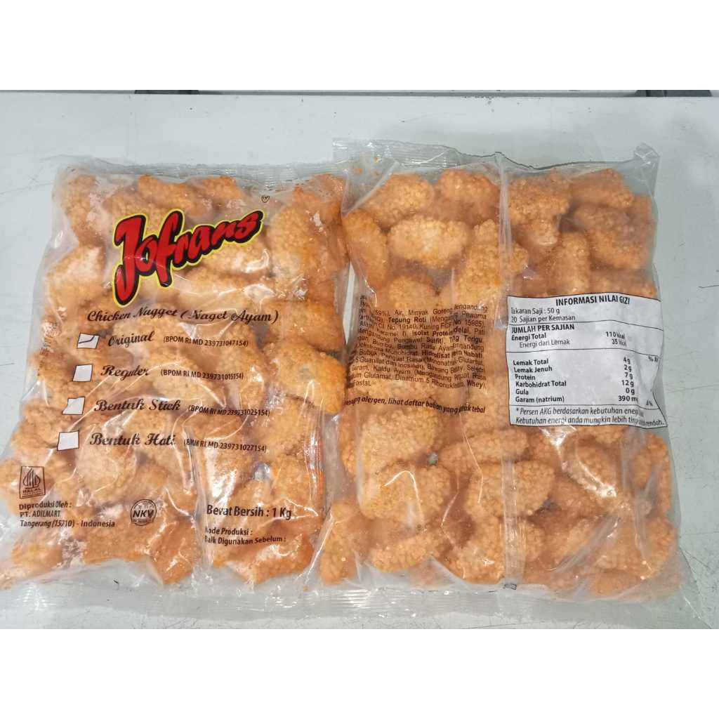 

Jofrans Chicken Nugget Curah 1 Kg - Crispy