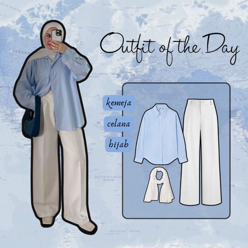 Setelan Hijab Lebaran ( Kemeja + Jennie Knit + Hijab ) OOTD 3in1 Korean Style