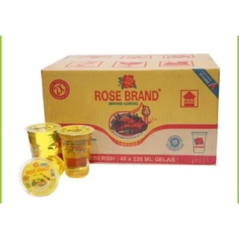 

48 gelas minyak Goreng Rose Brand gelasan ukuran 220 ml