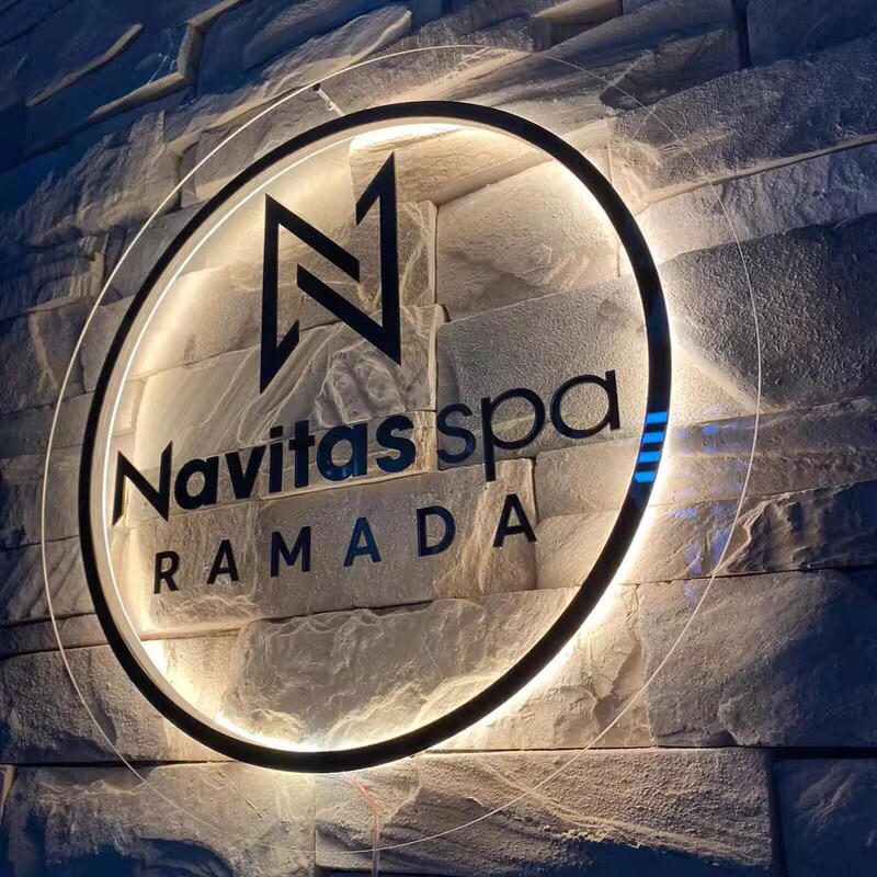 Custom papan nama lampu dekorasi toko plang logo sign akrilik