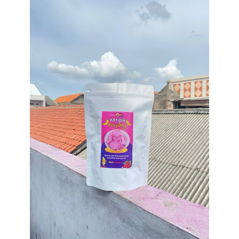 

Keripik pisyang rasa strawberry kemasan 150gr