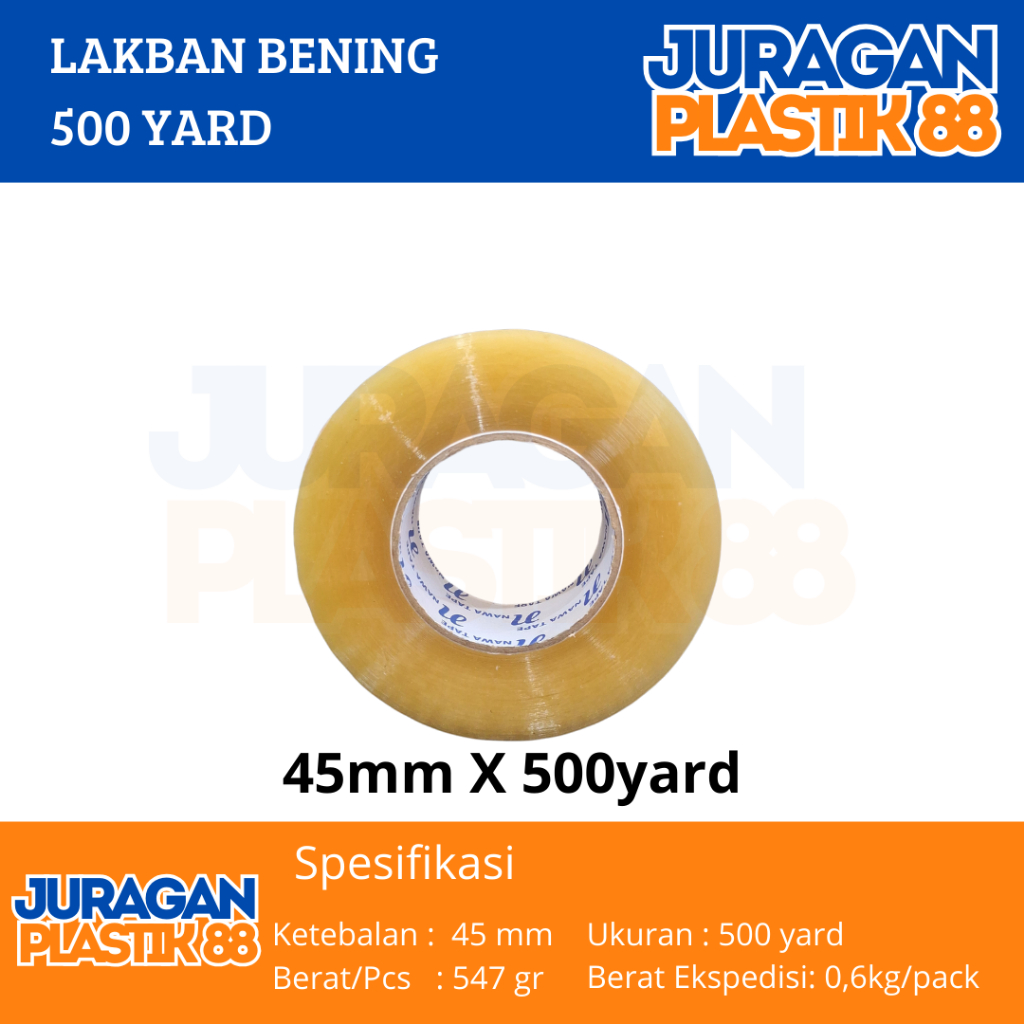 

Lakban Bening 500 Yr Isolasi Solatip Nawa Tape 45mm aya Lengket Kuat Murah