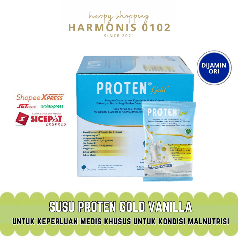 

Proten Gold Susu Tinggi Protein Rasa Vanila 1 Box Isi 20 Sachet