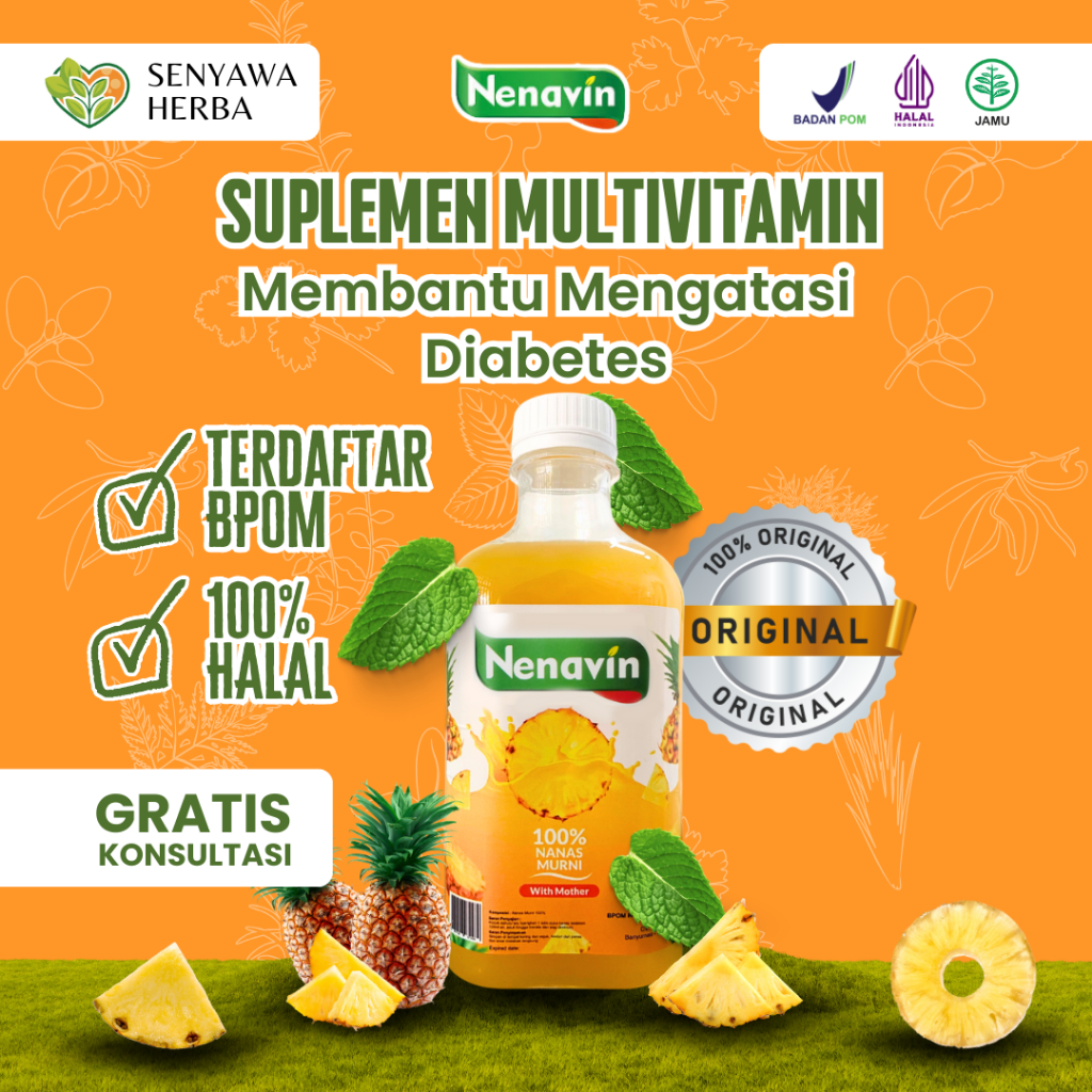 

NENAVIN 300ml: Cuka Nanas Segar Bantu Kontrol Gula Darah & Asam Urat