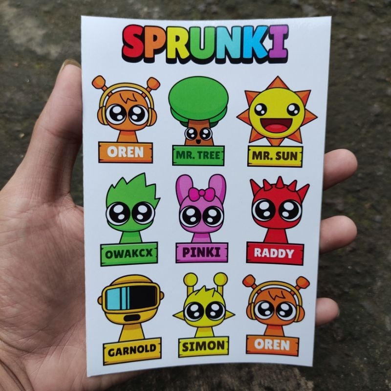

Sticker sprunki 1 lembar ukuran A6