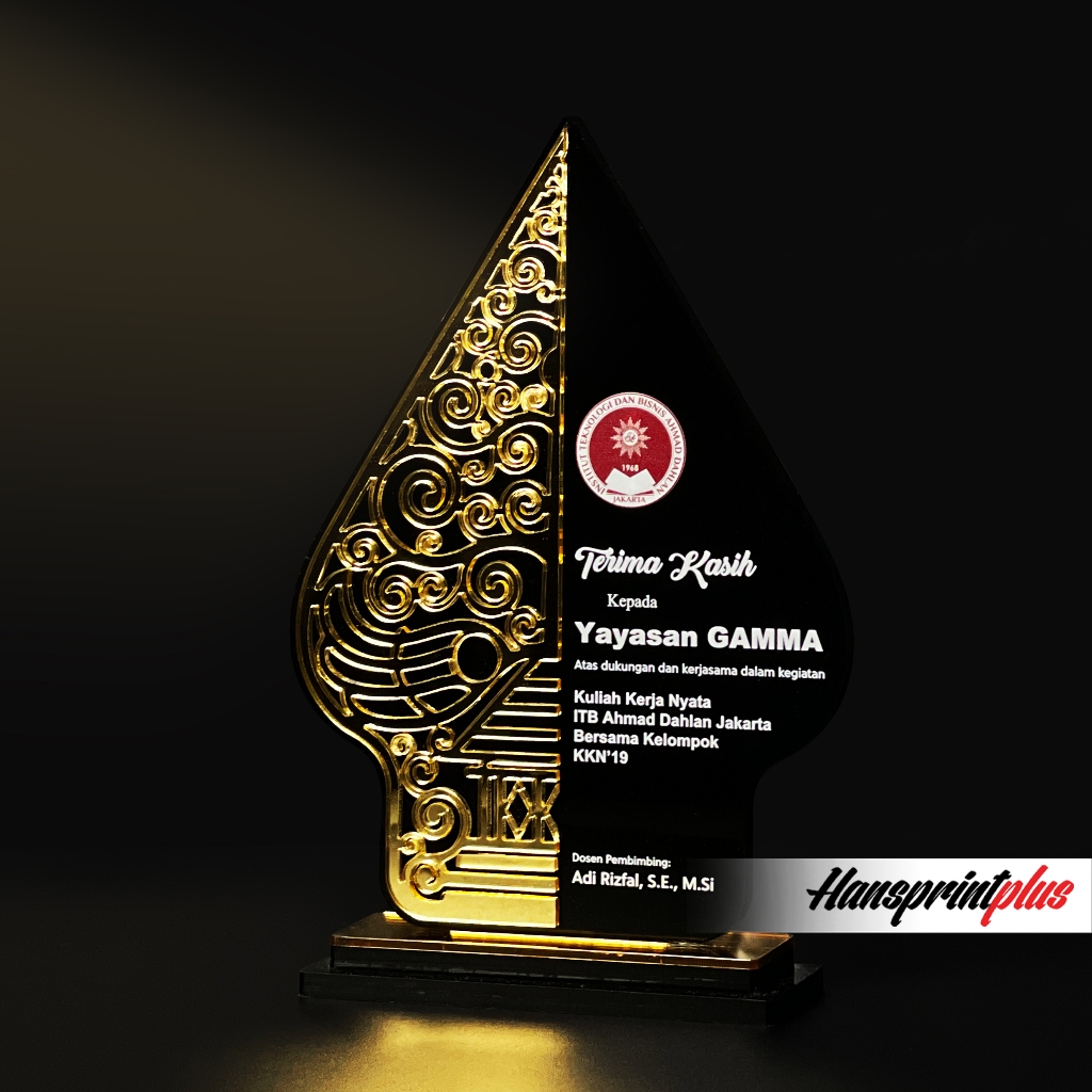 Plakat Akrilik Gold Custom Bentuk