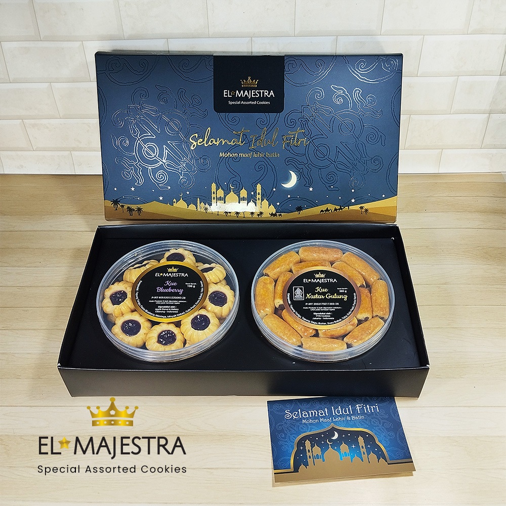 

Parcel Kue Premium / Exclusive Hampers - EL- MAJESTRA ISI 2 Blueberry + Nastar
