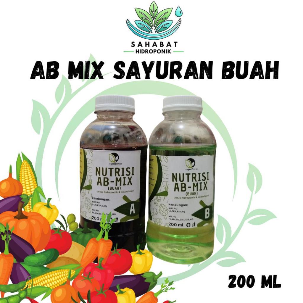 AB MIX BUAH PUPUK CAIR HIDROPONIK NUTRISI HIDROPONIK 200 ML