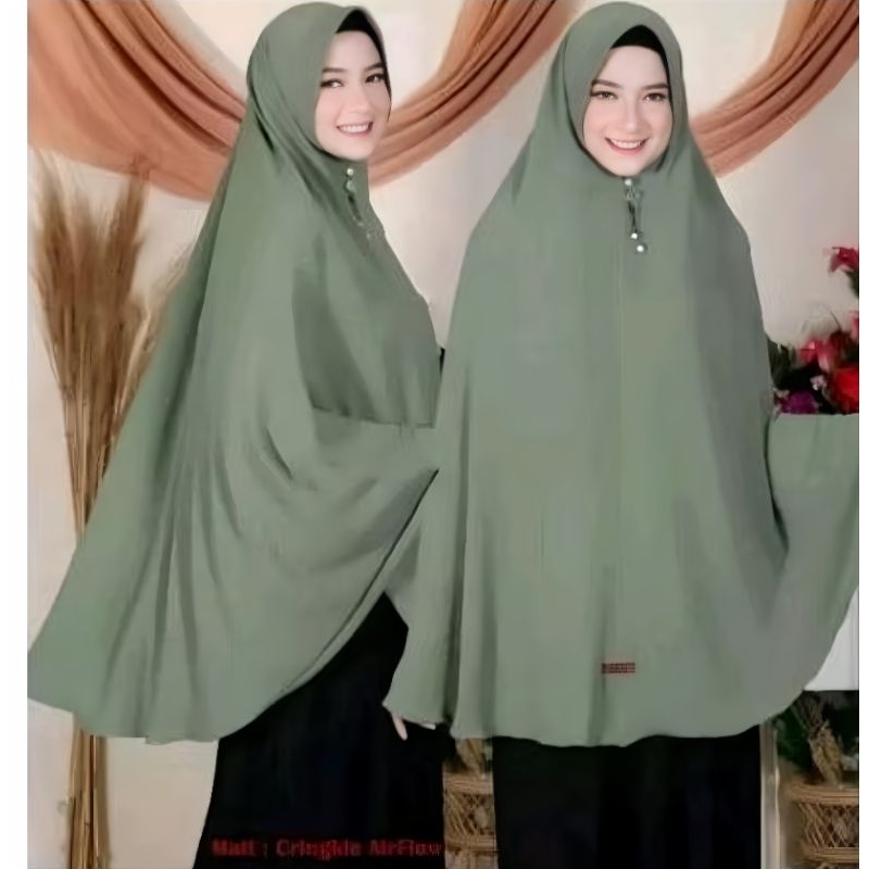 KHIMAR JILBAB JUMBO CRINKLE PET POLOS /HIJAB JUMBO BERGO CRINKLE SIZE XXXL