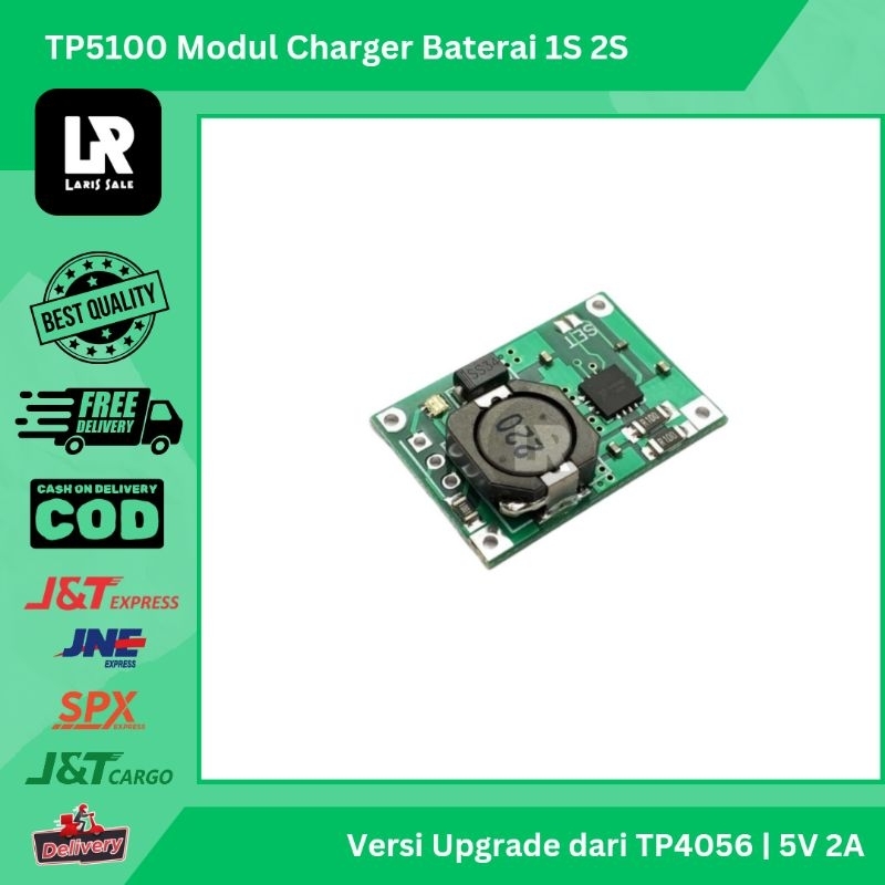 TP5100 2A Modul Charger Baterai 18650 Lithium-ion Upgrade TP4056 Modul Cas 2 Mode 1S 2S