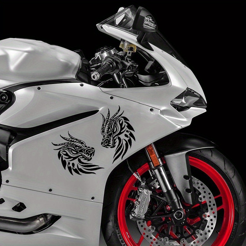 1Set Stiker Vinyl Naga, Sepasang Stiker Desain Naga Suku untuk Dekorasi Mobil, Laptop, dan Bumper