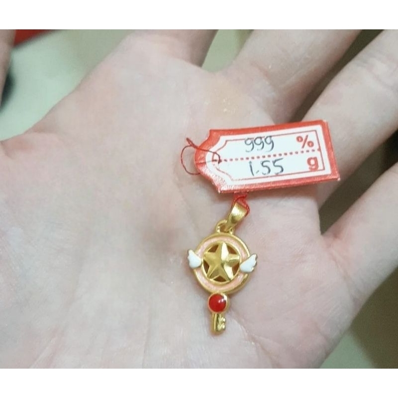 Liontin emas 24k kunci bintang