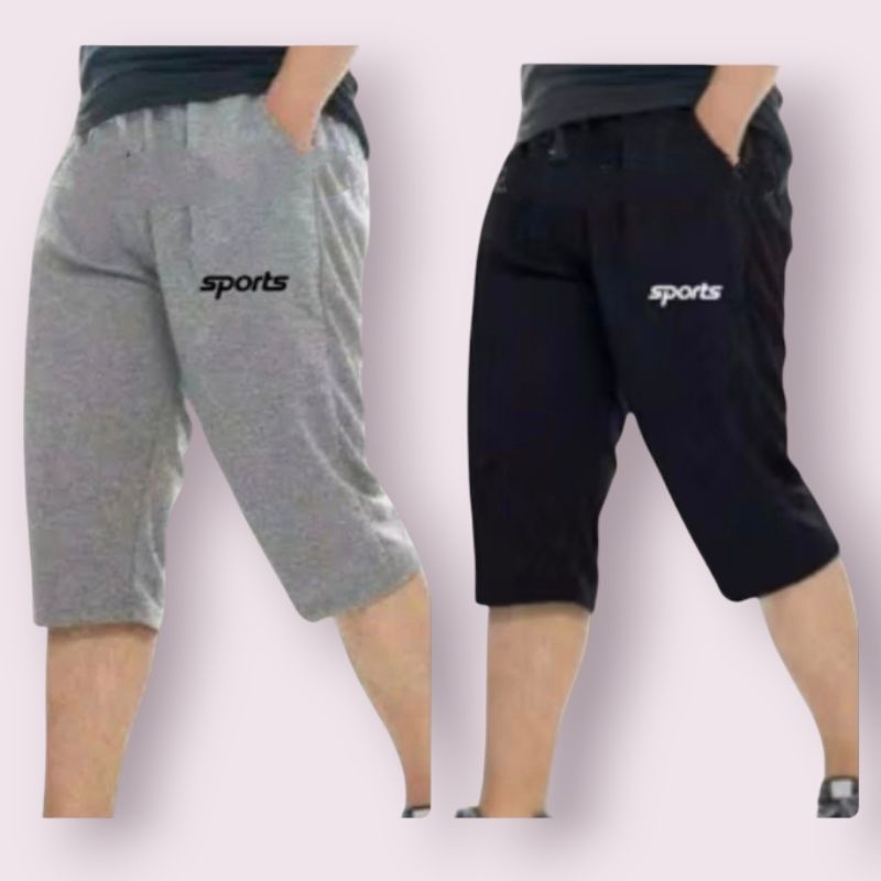 Celana pendek 7/8 pria wanita saku resleting  celana kolor olahraga/futsal/joging/santai/pria