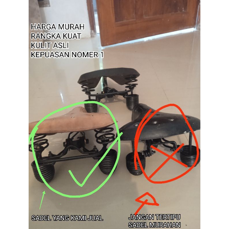 SADEL GELUNG KULIT SADEL KULIT SEPEDA SADEL KLASIK KULIT SADEL SEPEDA EMPUK SADEL SEPEDA ONTHEL