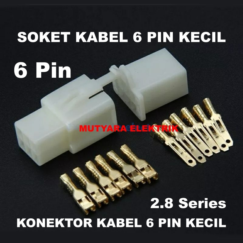 Socket kabel 6 pin kecil soket kabel 6 pin kecil/ Socket soket motor 6 pin + skun kabel/ konektor ka