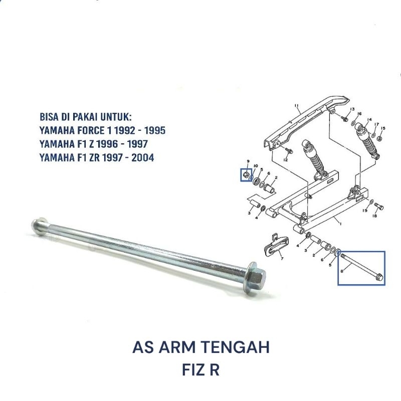 As Arm / Tengah Fizr - As Swing Arem Fork Forek Garpu Tengah Center Yamaha Fiz F1zr F1ZR Force 1