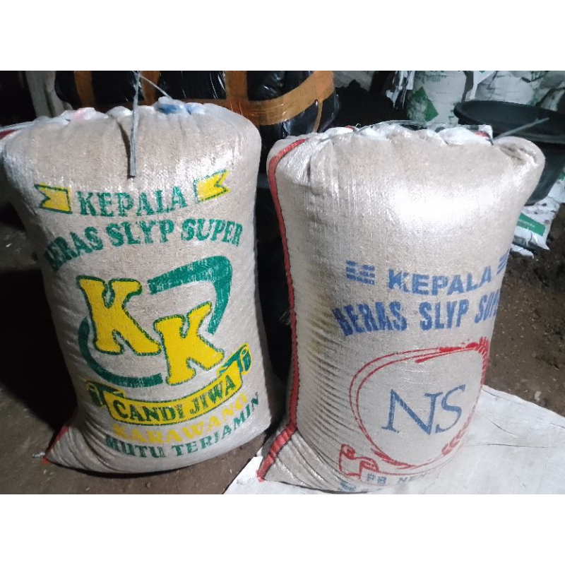 sekam mentah segar 1 karung ukuran karung beras 50 kg