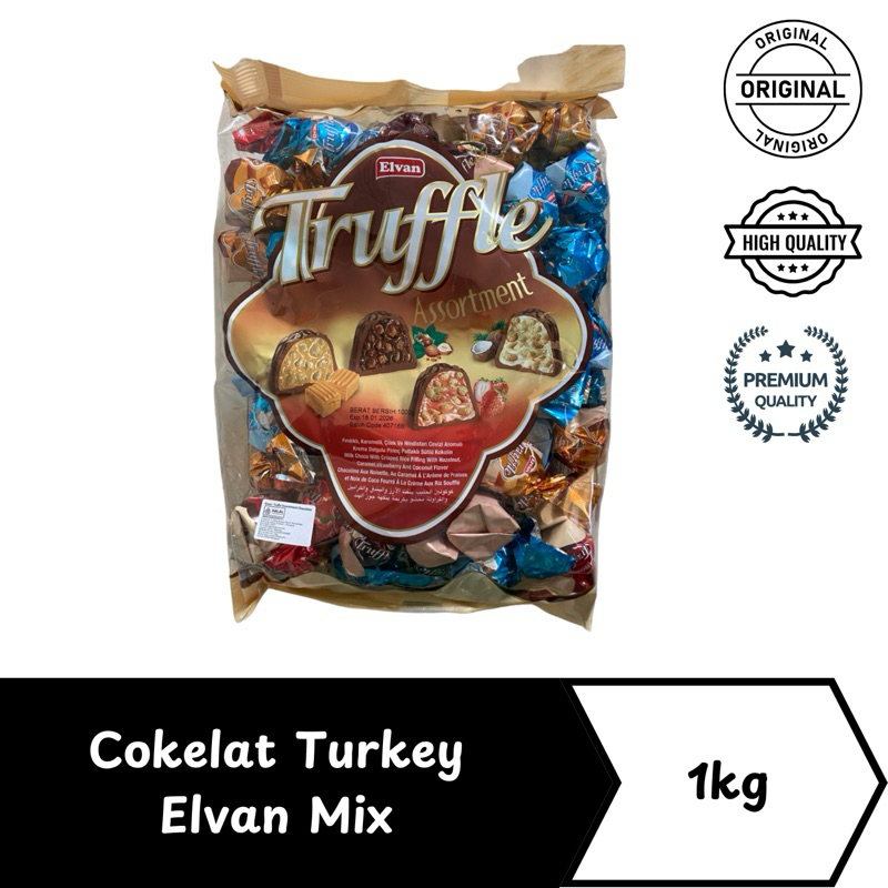 

Coklat Turkey Cokelat Truffle Elvan Mix Turkey 1kg Premium Grade 100% Asli