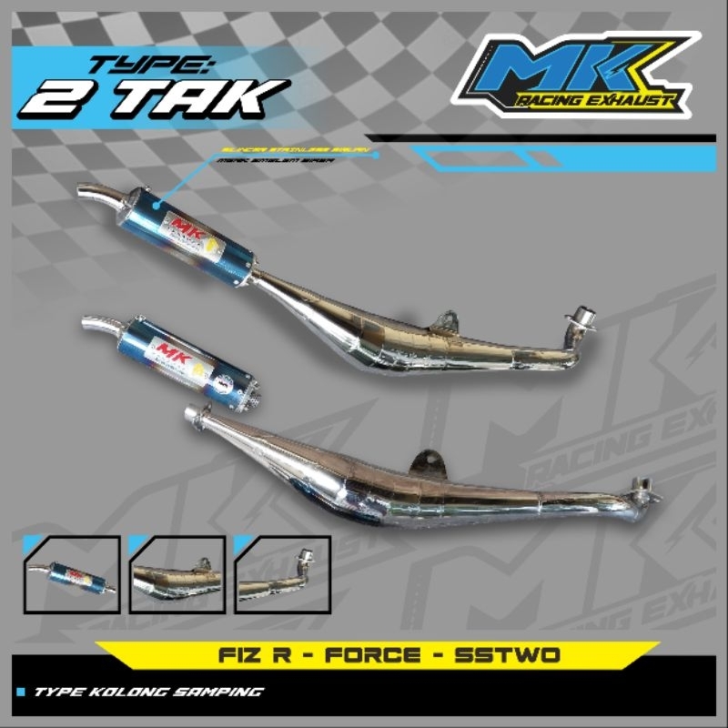 Knalpot F1zr/F1z/Force one/Yamaha SS2 by mk racing type kolong samping, suara mirip ninja