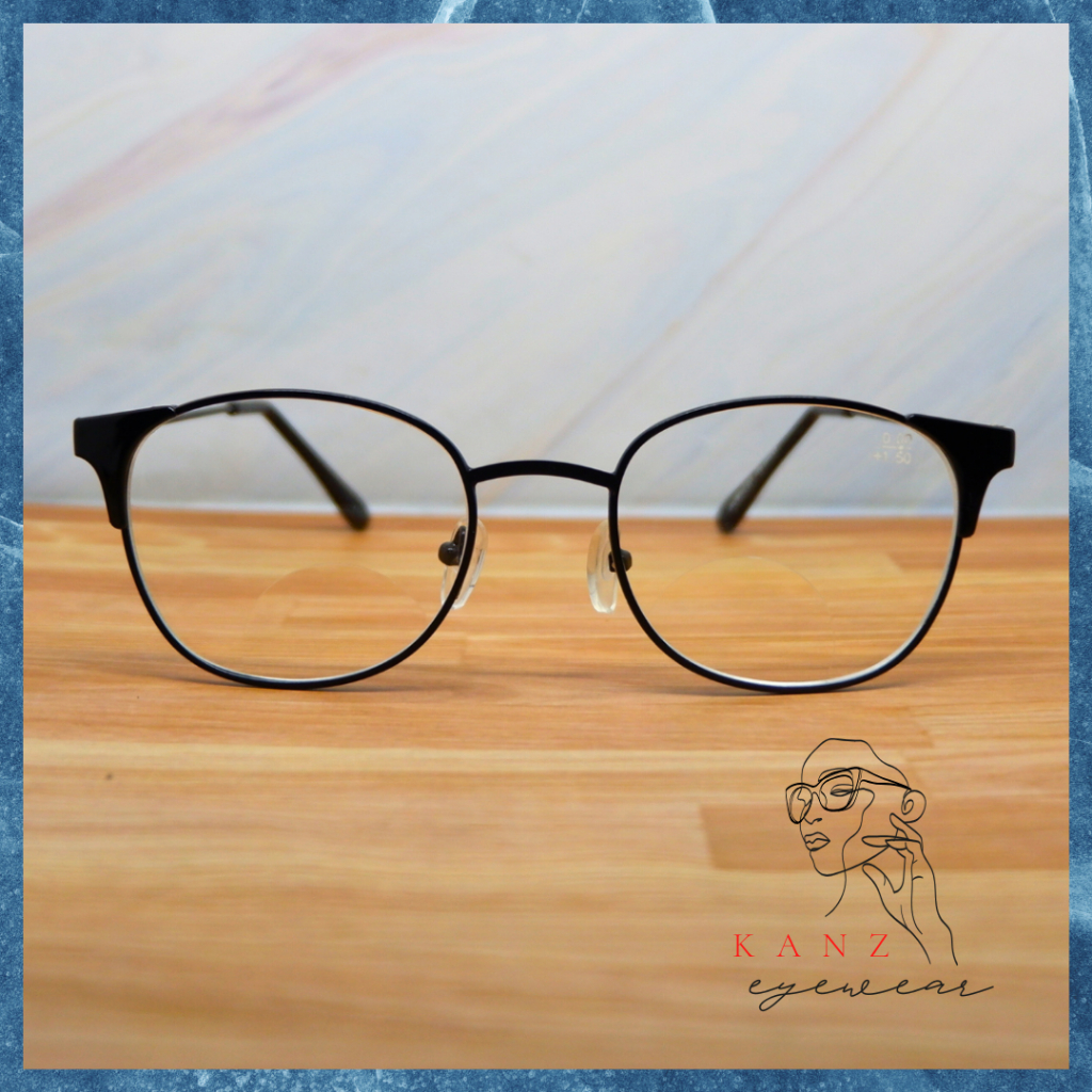 Kacamata Baca Jalan Plus Jarak Jauh Dekat Normal Eye Cat Frame Gagang Besi Pria Wanita