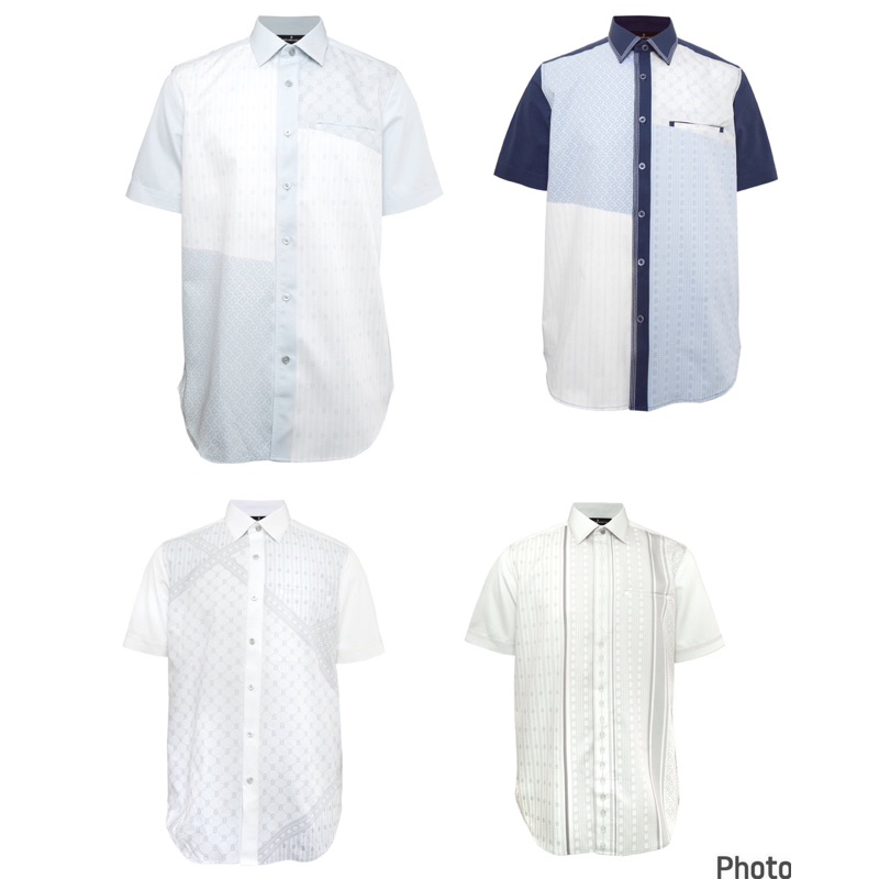 Buttonscarves Men Shirt Short Sleeve Kemeja Pria buttonscarves