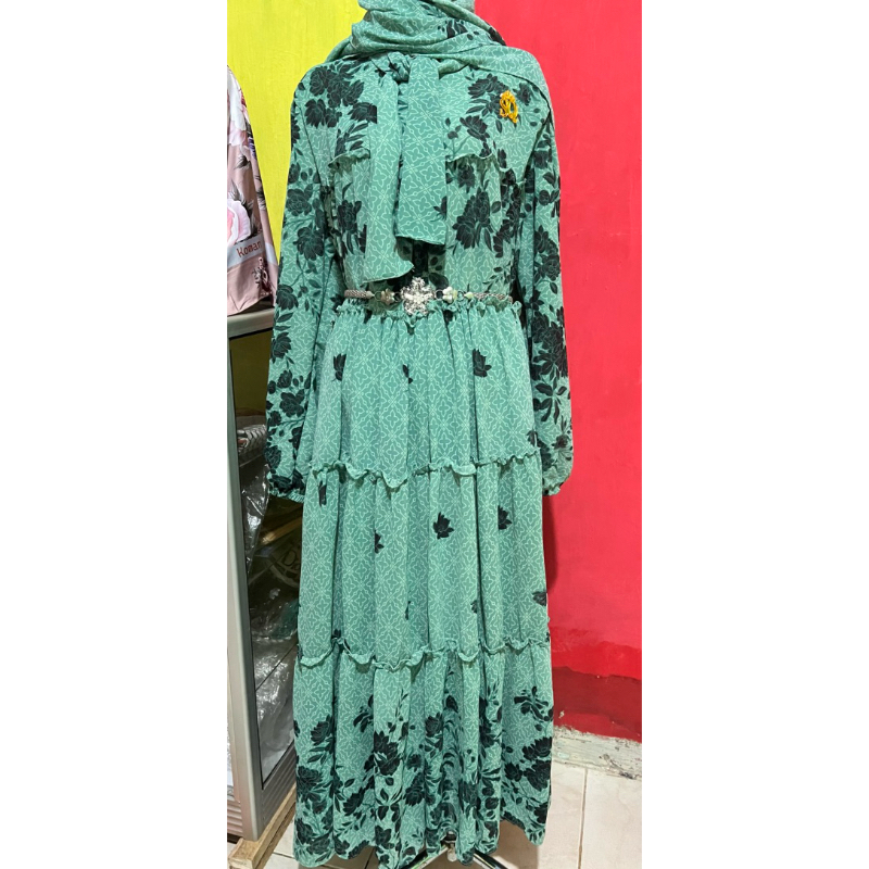 HAWARI-Set Hijab SABRINA Series Gamis Muslim Wanita Cruty Digital Lebaran