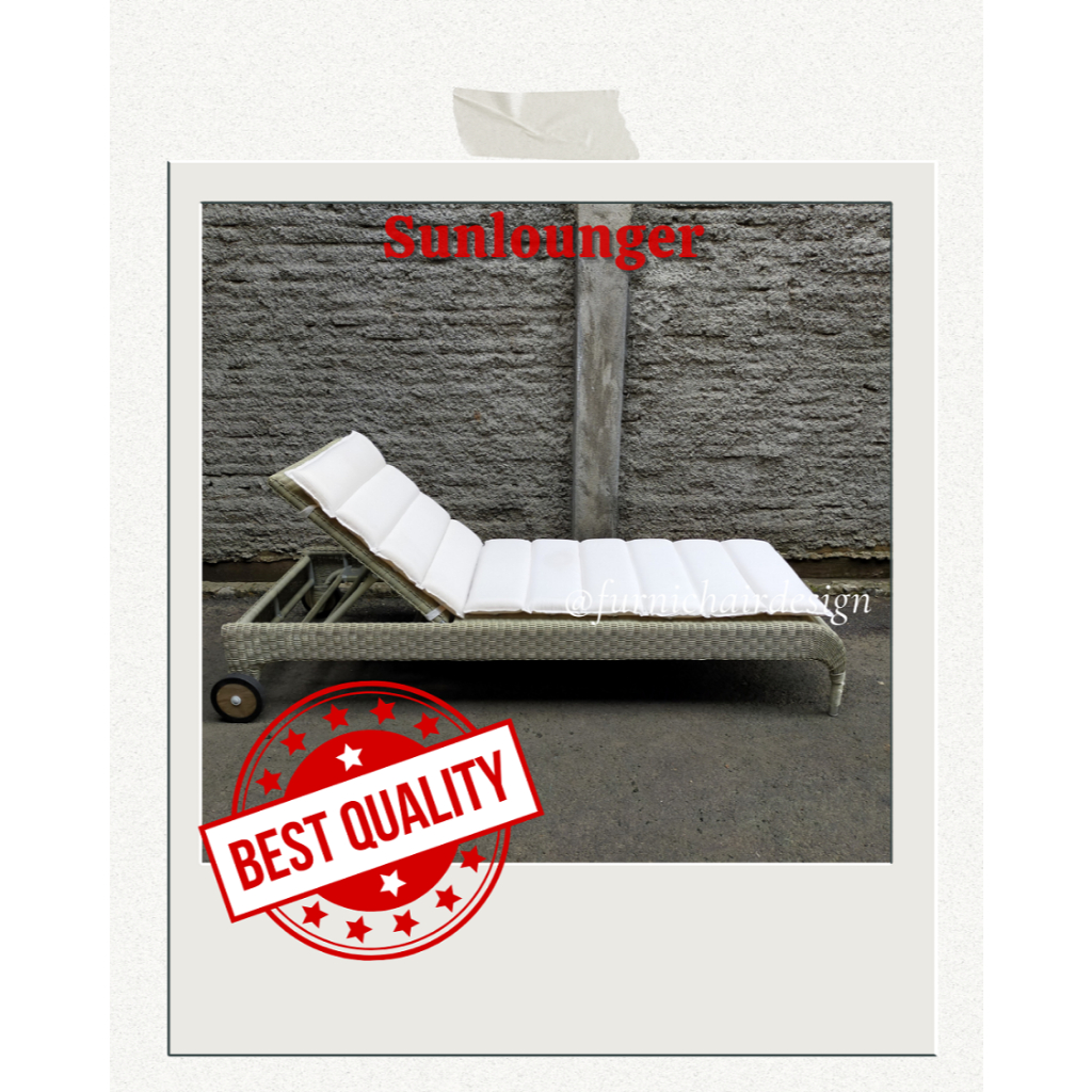 Jual Kursi Sunlounger Kursi Pantai Kursi Kolam Renang Kursi Santai Rotan Sintetis