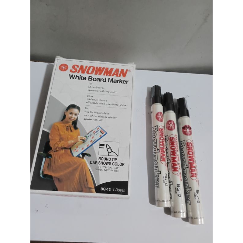 

Spidol Snowman White Board Marker Hitam