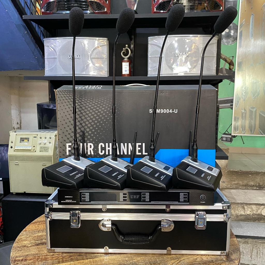 MIC CONFERENCE WIRELESS 4IN1 FOUR CHANNEL SKM 9004 U ORIGINAL / Grosir Mic Wireless Shule Conference