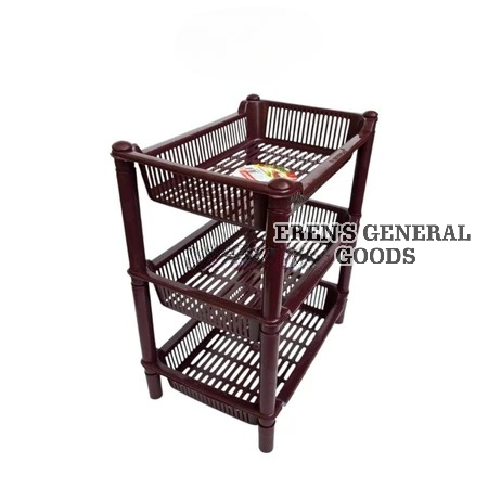 TERMURAH Rak Keranjang Susun 3 Tingkat Multifungsi Bahan Plastik Tebal Premium