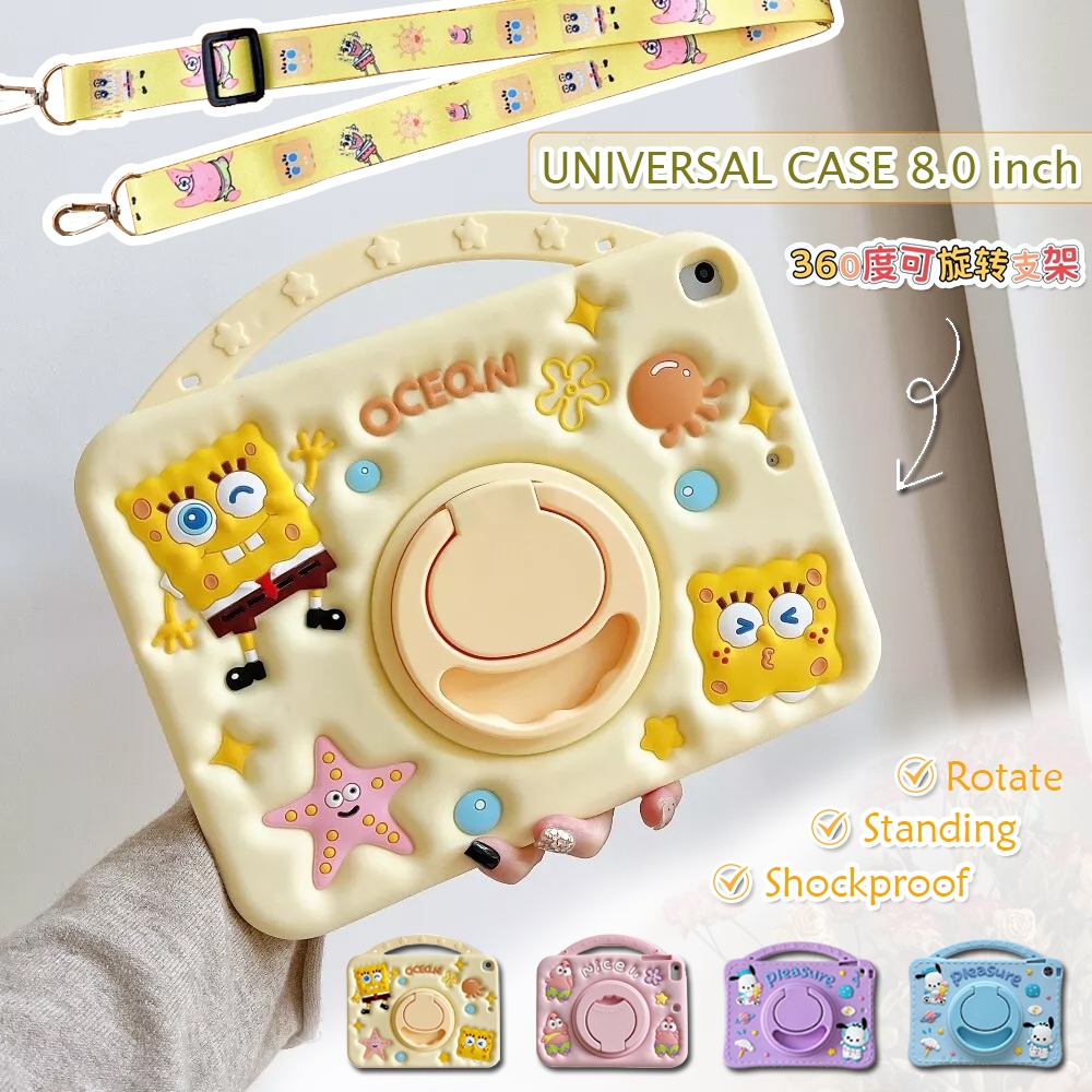 OASE OAPAD 8.0" inch Silicone Rotate Softcase Back Cover Sarung Casing Kesing Rotasi Stand Case Kids