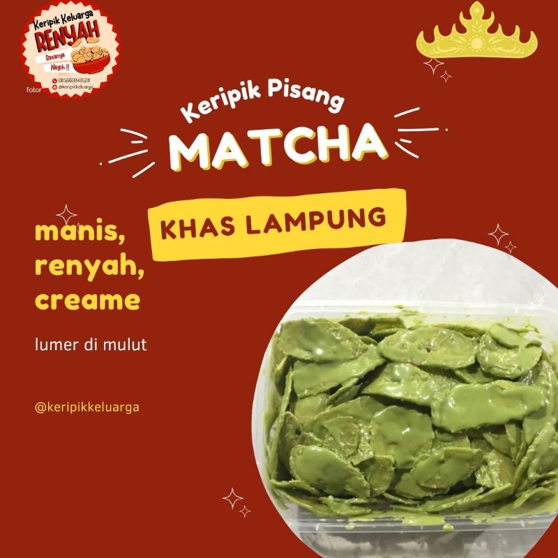 

Keripik Pisang Matcha Lumer ukuran 250g, 500g
