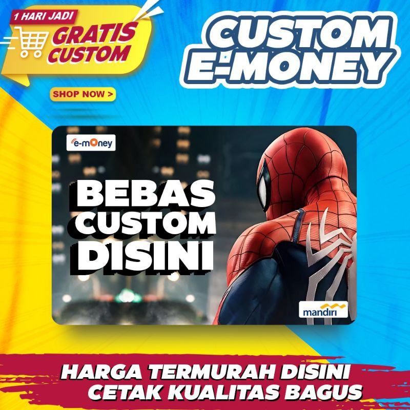 

kartu Emony Etoll Custom Foto Gambar 1 sisi / kartu emoney custom Uv Print / Custom Hadiah souvenir