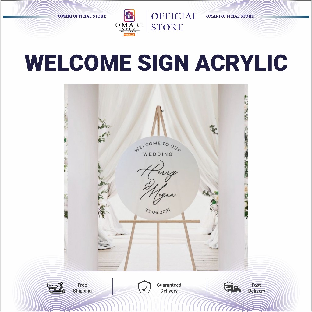 OMARI Welcome Sign Akrilik Wedding