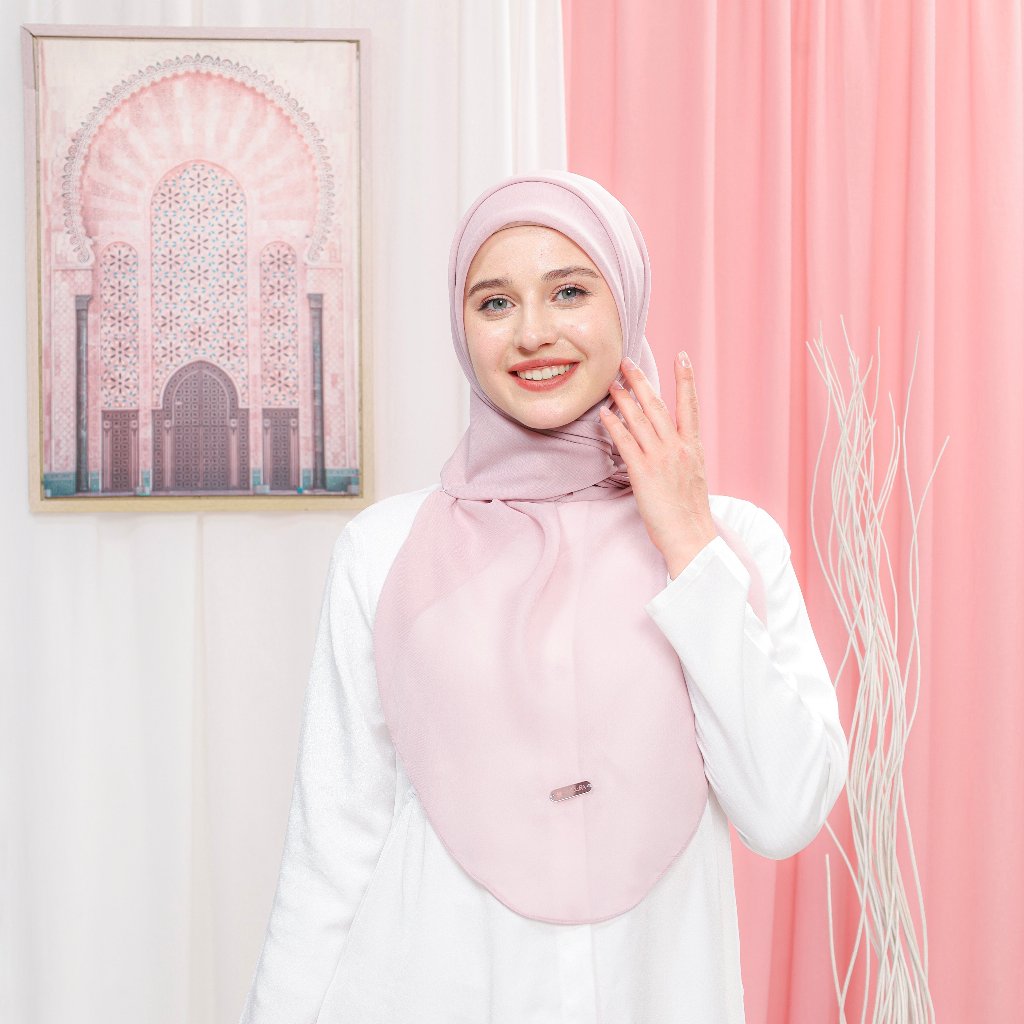 Jilbab malay oval segi empat polycotton premium warna burgundy hitam mauve polos 115cm x 115cm