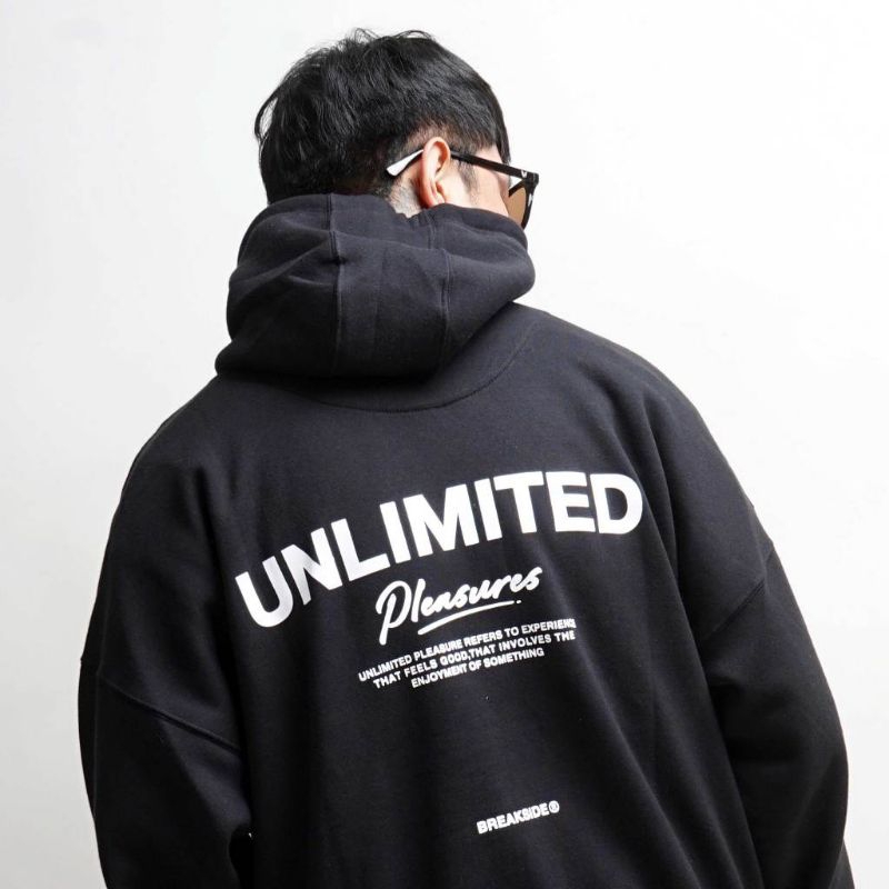Hoodie Breakside Unlimited Simple Black Cotton Sweater Pria Wanita