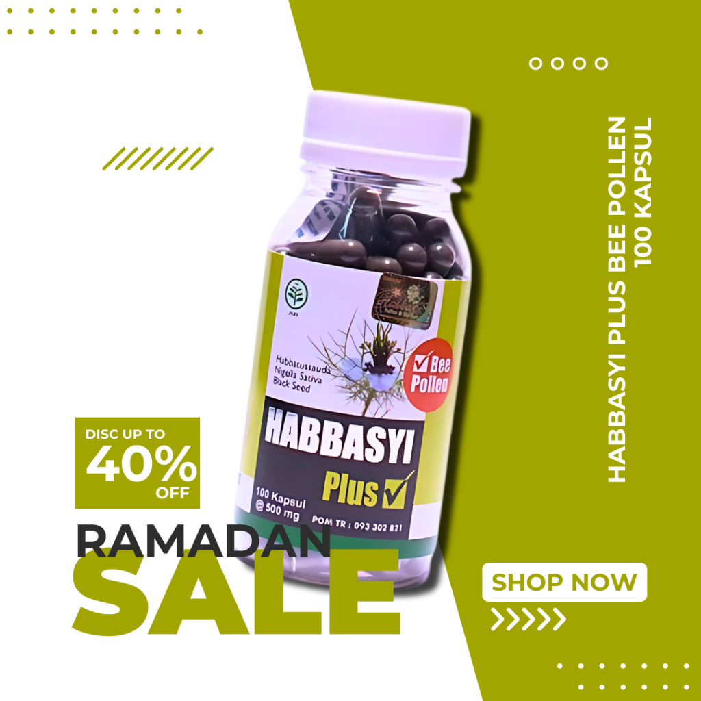 Habbasyi Plus Bee Pollen Black Seed 100 Kapsul - Habbatusauda Plus Bee Pollen