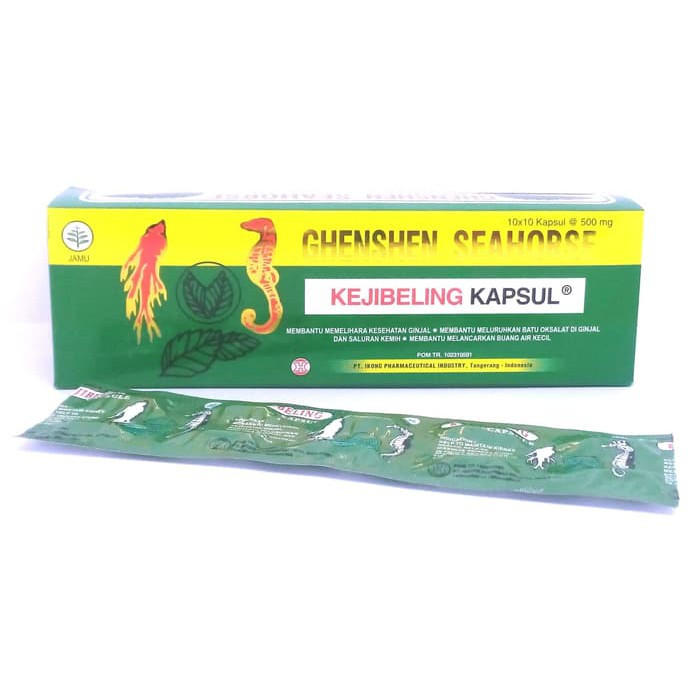 Ghensen Seahorse Kejibeling 100 Kapsul / Keji Beling / Obat Melancarkan Buang Air Kecil